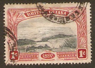 British Guiana 1898 1c Blue-black and carmine-red. SG216.